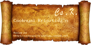 Csoknyai Krisztián névjegykártya