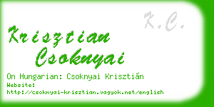 krisztian csoknyai business card