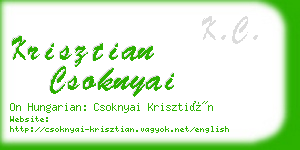 krisztian csoknyai business card